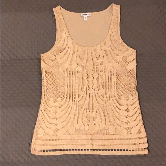 Express Metallic Gold Racerback Tank - Picture 2 of 4
